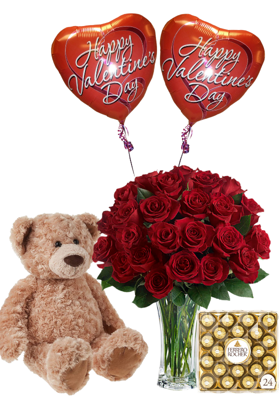 Two Dozen Roses Valentine's Day Premium Bundle by Nouri